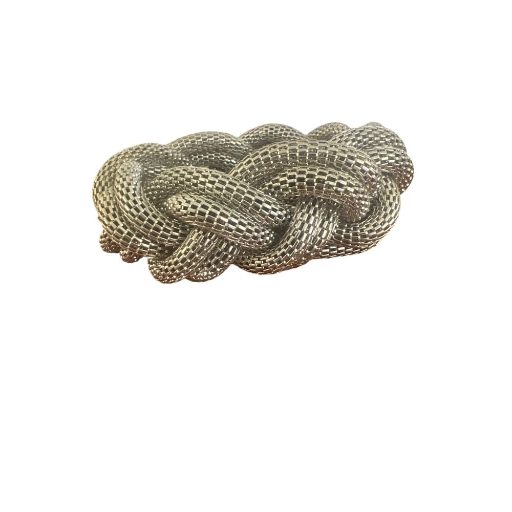 Vintage Twos Company Silver Tone Mesh Braided Bracelet Slip On 7" NWT